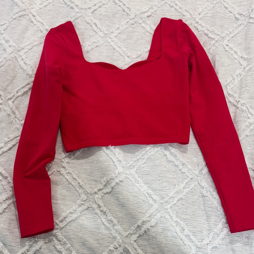 PINK Victoria's Secret Bold Red Crop Top